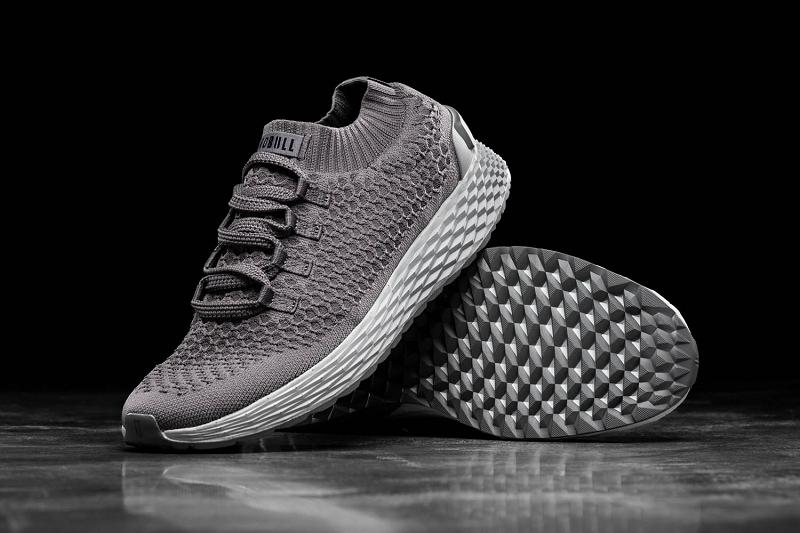 Dark / Grey Nobull Reflective Knit Runner Men's Running Shoes | CA H1074A